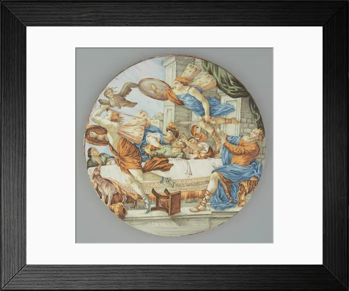 Framed Print : Tondo with a mythological scene, c1760. Creator: Carmine Gentile Framed Print : Tondo with a mythological scene, c1760. Creator: Carmine Gentile