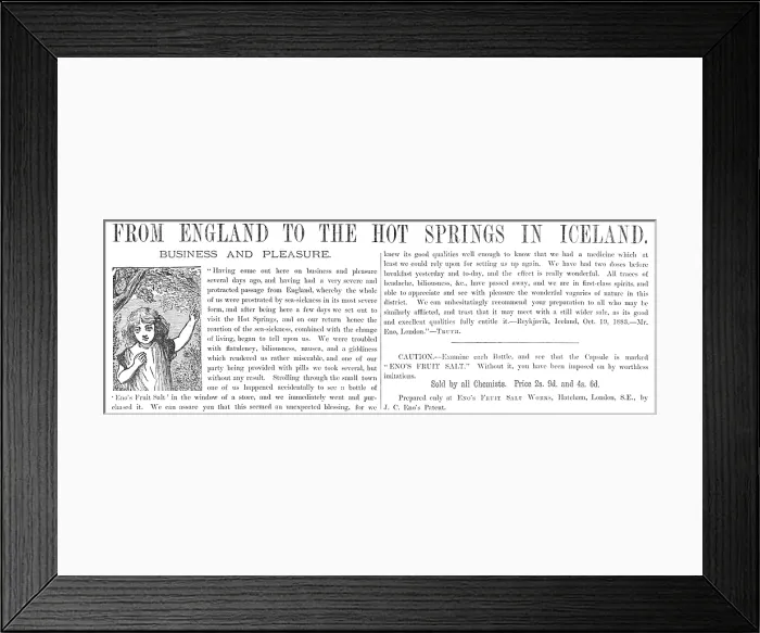 Framed Print : From England to the Hot Springs in Iceland, 1883. Creator: Unknown Framed Print : From England to the Hot Springs in Iceland, 1883. Creator: Unknown