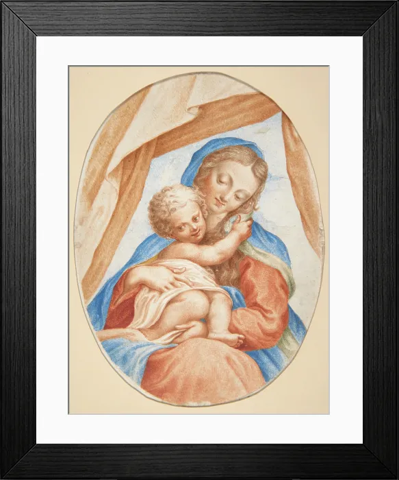 Framed Print : Madonna and Child - Copy from an Italian Painting, before April 10, 1891. Creator: Teofil Lenartowicz Framed Print : Madonna and Child - Copy from an Italian Painting, before April 10, 1891. Creator: Teofil Lenartowicz