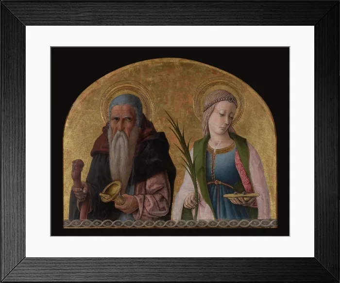 Framed Print : Saints Antony the Hermit and Lucy-From Porto San Giorgio Altarpiece, c1470. Creator: Carlo Crivelli Framed Print : Saints Antony the Hermit and Lucy-From Porto San Giorgio Altarpiece, c1470. Creator: Carlo Crivelli