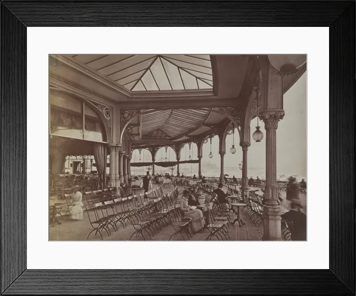 Framed Print : terrace, Kursaal, Ostend, between 1880-1890. Creator: Unknown Framed Print : terrace, Kursaal, Ostend, between 1880-1890. Creator: Unknown