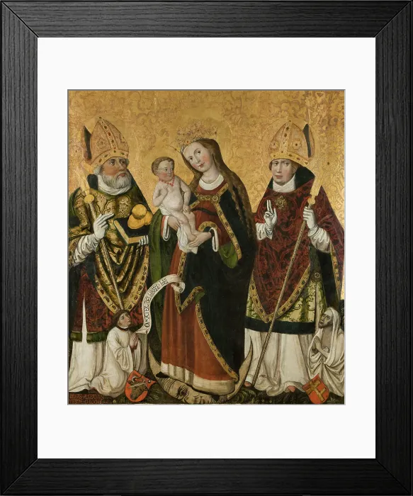 Framed Print : Madonna and Child with the Saint Bishops-Nicholas and Stanislaus, between 1520-1530. Creator: Unknown Framed Print : Madonna and Child with the Saint Bishops-Nicholas and Stanislaus, between 1520-1530. Creator: Unknown