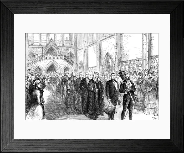 Framed Print : The Commencement of Michaelmas Term at the new Law Courts, 1883. Creator: Unknown Framed Print : The Commencement of Michaelmas Term at the new Law Courts, 1883. Creator: Unknown