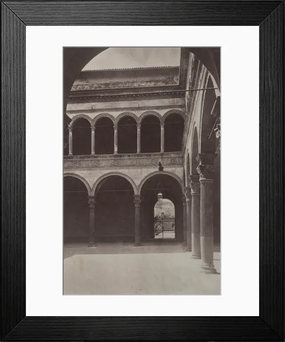 Framed Print : Inner courtyard, Palazzo Bevilacqua, Bologna, between 1880-1886. Creator: Giorgio Sommer Framed Print : Inner courtyard, Palazzo Bevilacqua, Bologna, between 1880-1886. Creator: Giorgio Sommer