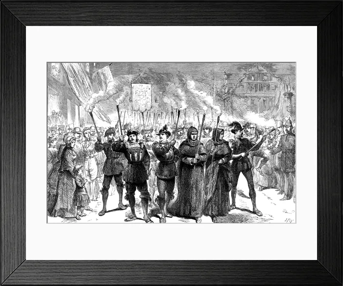 Framed Print : Torch procession at Wittenberg...anniversary of Luther's...theses on the church door in 1517