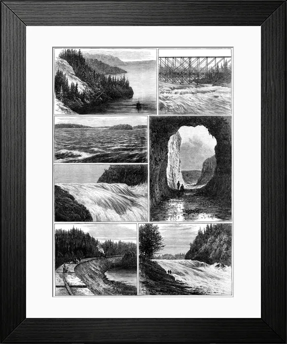 Framed Print : Sketches on the Canadian Pacific railway line, 1883. Creator: William James Palmer
