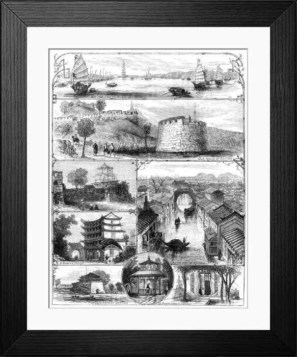 Framed Print : Sketches in Canton, 1883. Creator: Unknown Framed Print : Sketches in Canton, 1883. Creator: Unknown