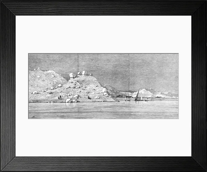 Framed Print : Termination of the Arabian Mountain Range on the right bank of the Nile near Edfou, 1883. Creator: Unknown Framed Print : Termination of the Arabian Mountain Range on the right bank of the Nile near Edfou, 1883. Creator: Unknown