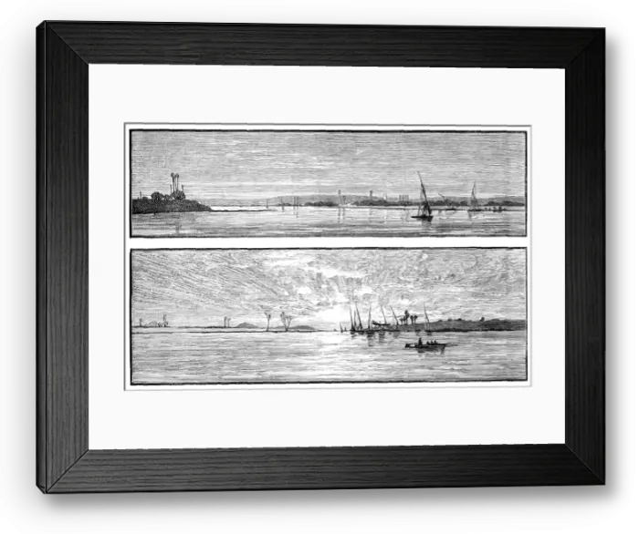 Framed Print : Erment, [near] Luxor; distant view of the Arabian Mountain Range, between Esneh and Edfou, 1883. Creator: Unknown