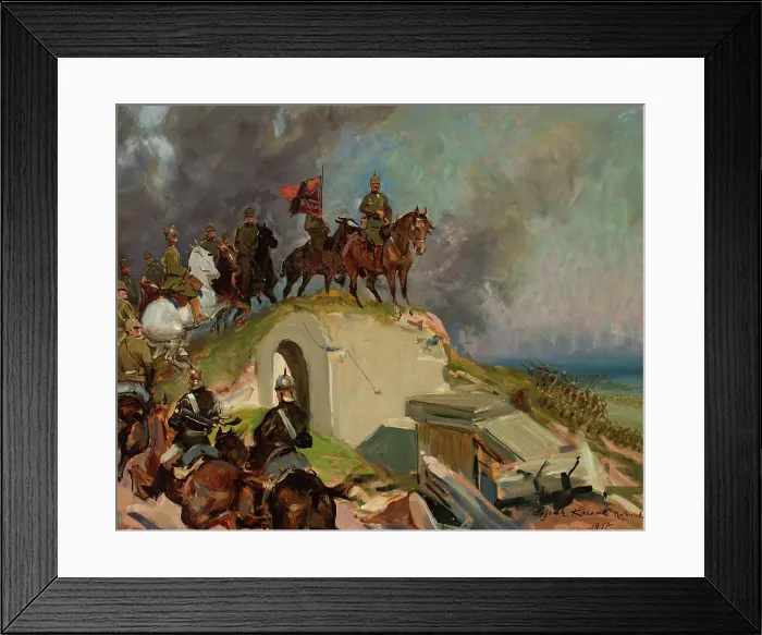 Framed Print : Battle Scene from the First World War, 1917. Creator: Wojciech Kossak Framed Print : Battle Scene from the First World War, 1917. Creator: Wojciech Kossak