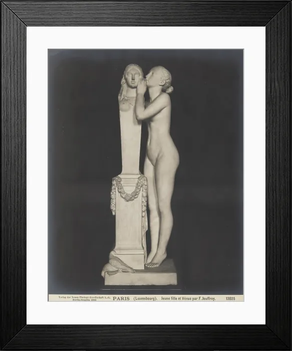 Framed Print : 'Girl Whispering into the Ear of Venus', 1839, (1903). Creator: Neue Photographische Gesellschaft Framed Print : 'Girl Whispering into the Ear of Venus', 1839, (1903). Creator: Neue Photographische Gesellschaft