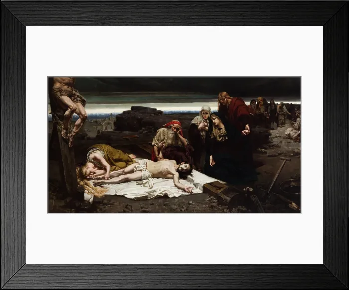 Framed Print : Descent from the Cross, 1887. Creator: Jozef Unierzyski Framed Print : Descent from the Cross, 1887. Creator: Jozef Unierzyski