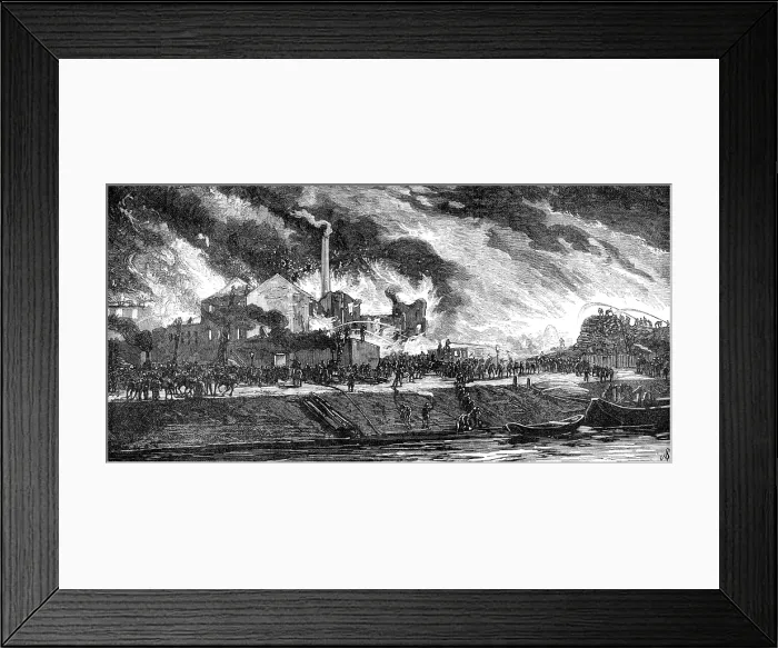 Framed Print : Great Fire in the Rossau Suburb of Vienna, 1883. Creator: Unknown Framed Print : Great Fire in the Rossau Suburb of Vienna, 1883. Creator: Unknown
