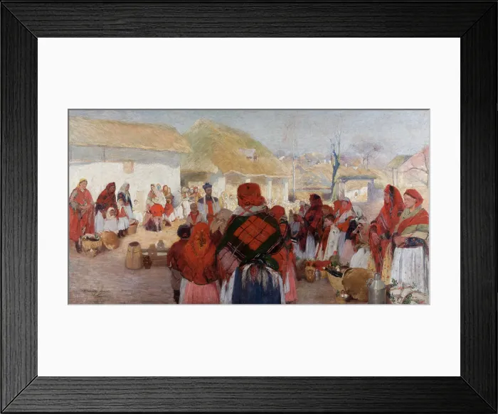 Framed Print : Blessing of Easter Food, 1897. Creator: Wlodzimierz Tetmajer