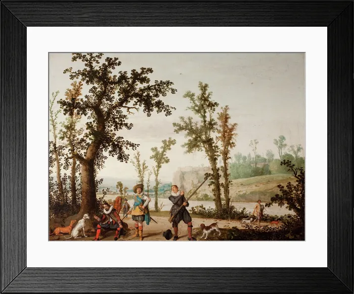 Framed Print : Landscape with Hunters, between 1622-1630. Creator: Cornelius Vroom Framed Print : Landscape with Hunters, between 1622-1630. Creator: Cornelius Vroom