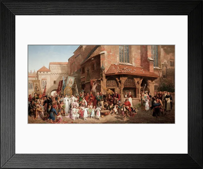 Framed Print : The Corpus Christi Procession, 1881. Creator: Hippolyte Lipinski Framed Print : The Corpus Christi Procession, 1881. Creator: Hippolyte Lipinski
