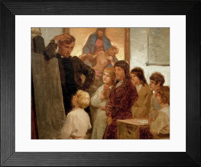 Framed Print : Village School at Wroblewice, 1865. Creator: Artur Grottger Framed Print : Village School at Wroblewice, 1865. Creator: Artur Grottger