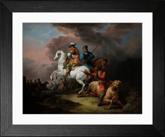 Framed Print : Battle Scene, c1800. Creator: Jan Bogumil Plersz Framed Print : Battle Scene, c1800. Creator: Jan Bogumil Plersz