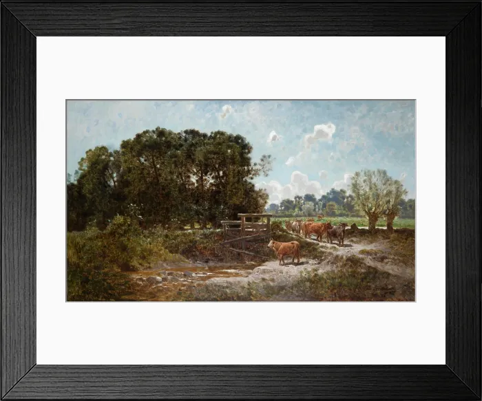 Framed Print : Cattle on the Pasture, 1876. Creator: Jozef Szermentowski Framed Print : Cattle on the Pasture, 1876. Creator: Jozef Szermentowski