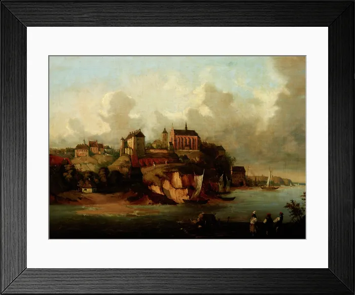 Framed Print : View of Sandomierz, 1856. Creator: Jozef Szermentowski Framed Print : View of Sandomierz, 1856. Creator: Jozef Szermentowski