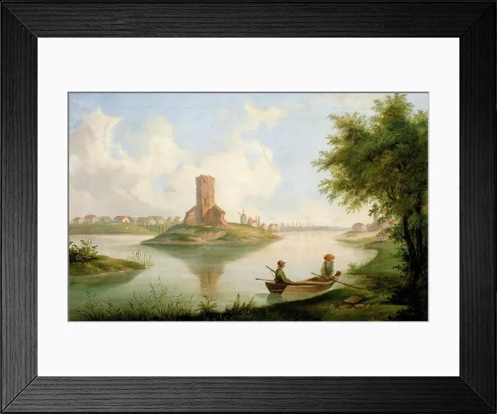 Framed Print : View from Kruszwica, 1847. Creator: Wladyslaw Guminski Framed Print : View from Kruszwica, 1847. Creator: Wladyslaw Guminski