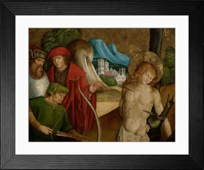 Framed Print : Martyrdom of Saint Sebastian, between 1500-1510. Creator: Master of Sigmaringen