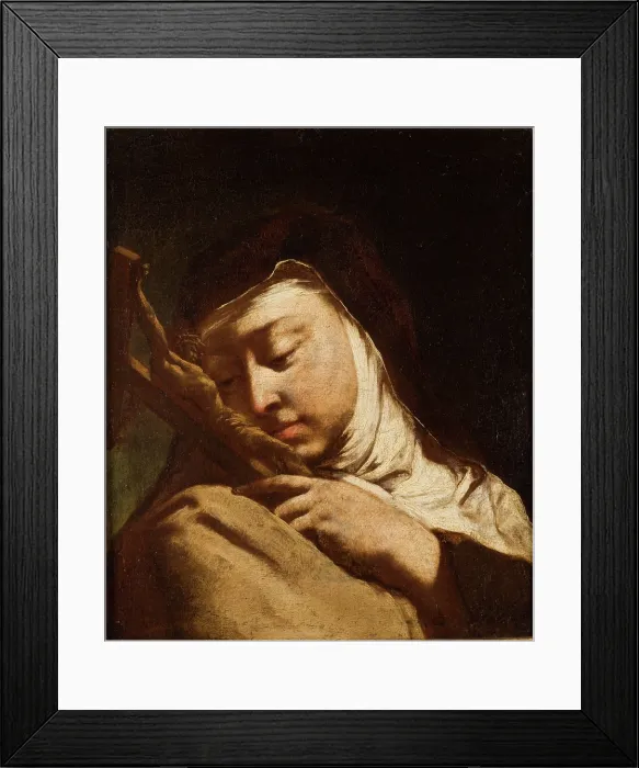 Framed Print : Saint Teresa of Avila Contemplating the Cross, between 1740-1750. Creator: Domenico Maggiotto