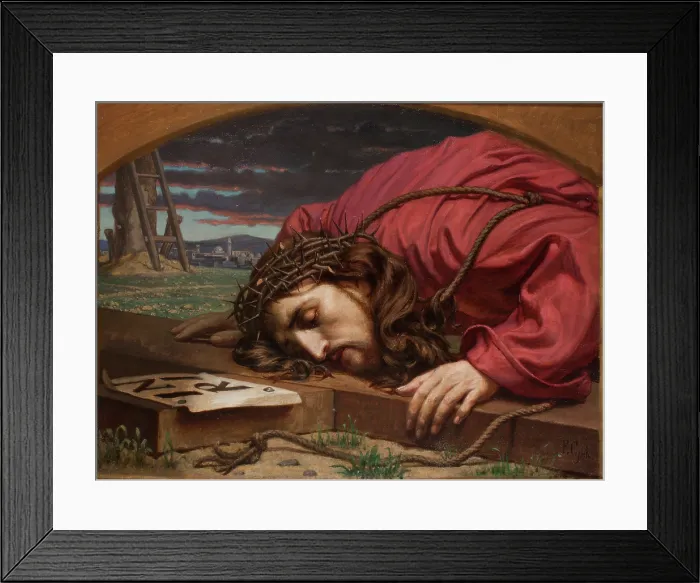 Framed Print : Christ Kissing the Cross, 1897-1898. Creator: Florian Cynk Framed Print : Christ Kissing the Cross, 1897-1898. Creator: Florian Cynk