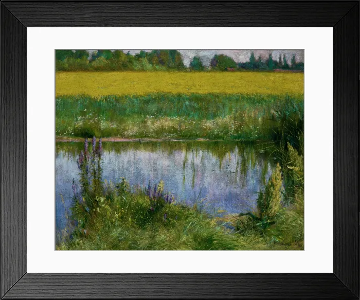 Framed Print : Field of Lupins, 1891. Creator: Wladyslaw Podkowinski Framed Print : Field of Lupins, 1891. Creator: Wladyslaw Podkowinski