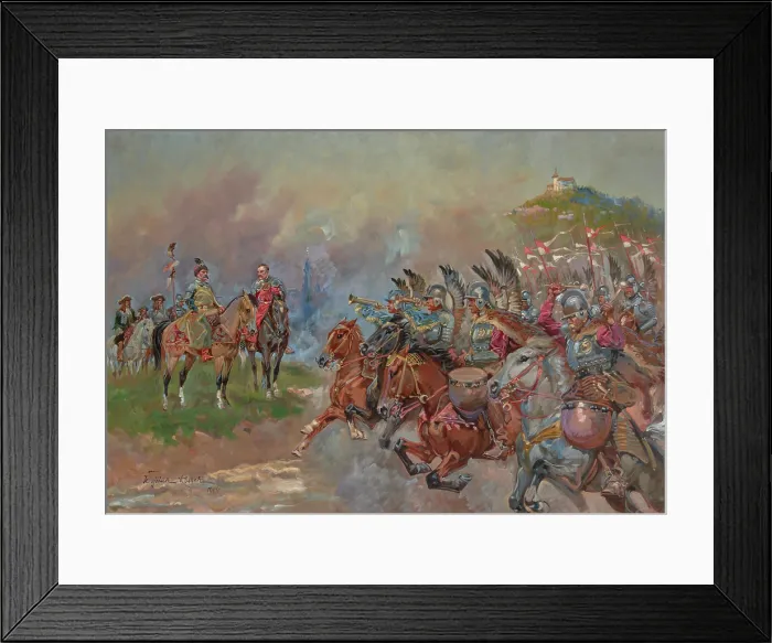 Framed Print : Polish Hussars Parading in Front of King John III Sobieski, 1924. Creator: Wojciech Kossak Framed Print : Polish Hussars Parading in Front of King John III Sobieski, 1924. Creator: Wojciech Kossak