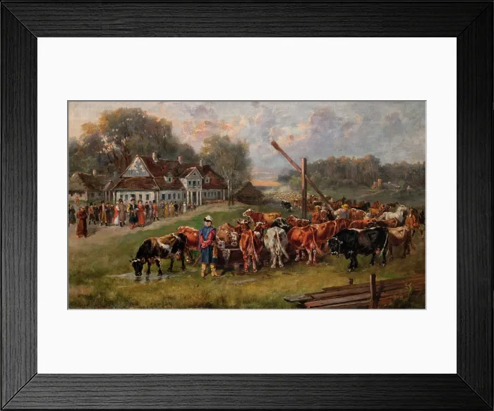 Framed Print : Cattle's Return, 1868. Creator: Jozef Brodowski. Cattle's Return, 1868. Creator: Jozef Brodowski Framed Print : Cattle's Return, 1868. Creator: Jozef Brodowski. Cattle's Return, 1868. Creator: Jozef Brodowski