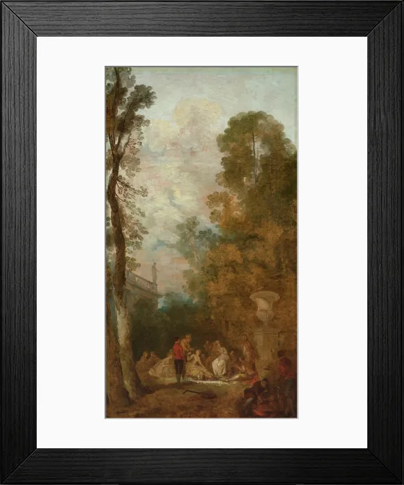 Framed Print : Breakfast in the Park, 1785. Creator: Jean Pierre Norblin Framed Print : Breakfast in the Park, 1785. Creator: Jean Pierre Norblin