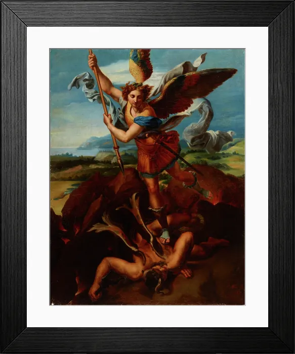 Framed Print : Saint Michael the Archangel Vanquishing Satan, 1830. Creator: Rafal Hadziewicz Framed Print : Saint Michael the Archangel Vanquishing Satan, 1830. Creator: Rafal Hadziewicz