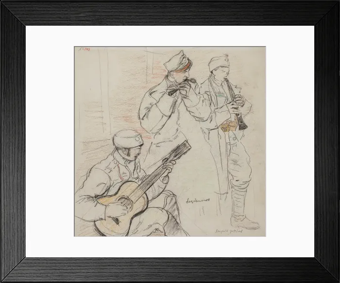 Framed Print : Legionnaires Playing, Dec 1915 - Feb 1916. Creator: Leopold Gottlieb Framed Print : Legionnaires Playing, Dec 1915 - Feb 1916. Creator: Leopold Gottlieb