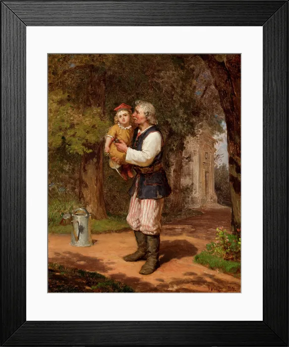 Framed Print : Gardener and a Little Colonel, 1855. Creator: Wojciech Gerson Framed Print : Gardener and a Little Colonel, 1855. Creator: Wojciech Gerson