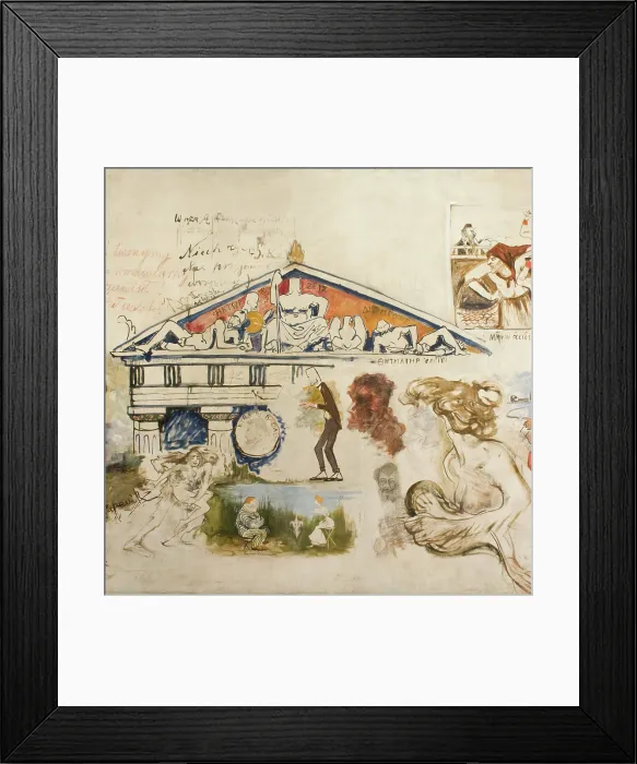 Framed Print : Paon (Sketches by the Artists of the Young Poland from the Cafe... between 1896-1903)
