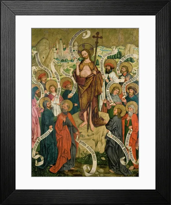 Framed Print : Sending out the apostles. Altar retable from the church in Mikuszowice - the corps. c1470. Creator: Master of Choirs Framed Print : Sending out the apostles. Altar retable from the church in Mikuszowice - the corps. c1470. Creator: Master of Choirs