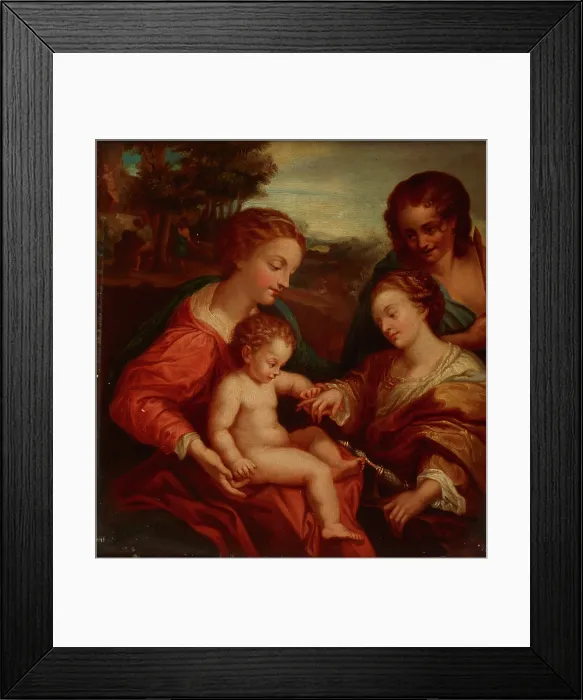 Framed Print : Mystic Marriage of Saint Catherine with Saint Sebastian-Copy, 1865. Creator: Jan Galuszkiewicz Framed Print : Mystic Marriage of Saint Catherine with Saint Sebastian-Copy, 1865. Creator: Jan Galuszkiewicz