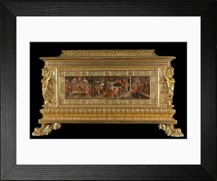 Framed Print : Scenes from the Story of Roman Lucretia-Front Panel of Cassone, c1410. Creator: Master of Charles of Durazzo Framed Print : Scenes from the Story of Roman Lucretia-Front Panel of Cassone, c1410. Creator: Master of Charles of Durazzo