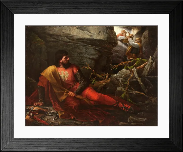 Framed Print : Lokietek in the Cave, 1881. Creator: Magdalena Andrzejkowicz