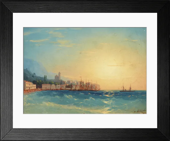 Framed Print : Harbour with Ships, 1858. Creator: Ivan Aivazovsky Framed Print : Harbour with Ships, 1858. Creator: Ivan Aivazovsky