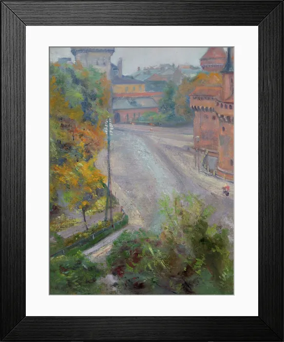 Framed Print : The Barbican and the Florianska Street-View from Zacisze Street, 1894. Creator: Stanislaw Wyspianski Framed Print : The Barbican and the Florianska Street-View from Zacisze Street, 1894. Creator: Stanislaw Wyspianski