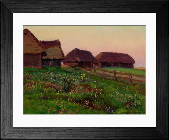 Framed Print : Landscape, 1910. Creator: Teodor Ziomek Framed Print : Landscape, 1910. Creator: Teodor Ziomek