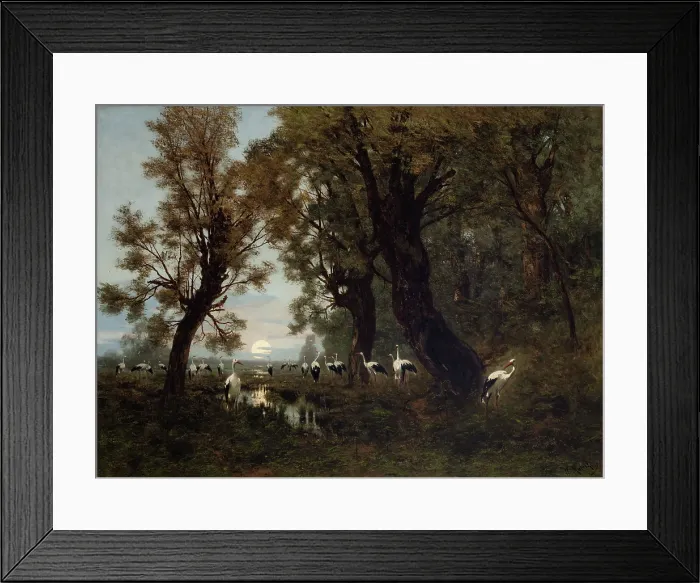 Framed Print : A Gathering of Storks, 1879. Creator: Wladyslaw Malecki Framed Print : A Gathering of Storks, 1879. Creator: Wladyslaw Malecki