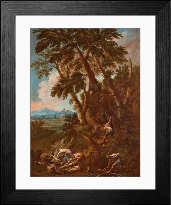 Framed Print : Washerwomen and Woodcutters, between 1712-1715. Creator: Alessandro Magnasco Framed Print : Washerwomen and Woodcutters, between 1712-1715. Creator: Alessandro Magnasco