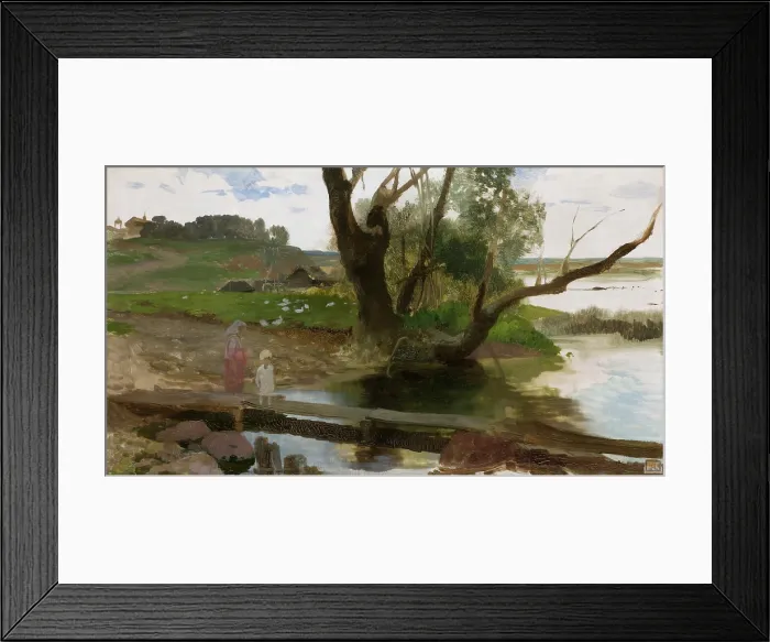 Framed Print : View of the Swislocz River, c1873. Creator: Henryk Siemiradzki Framed Print : View of the Swislocz River, c1873. Creator: Henryk Siemiradzki
