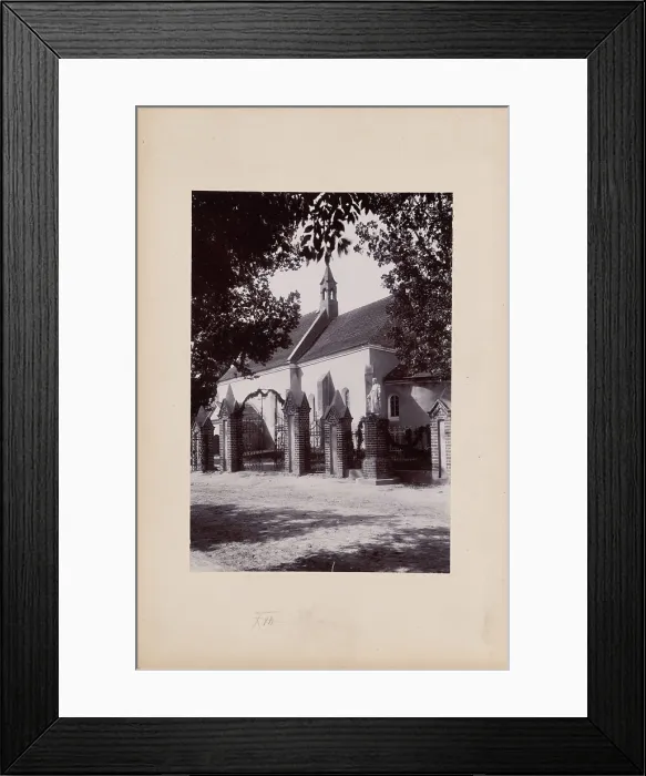 Framed Print : Church with a nave, presbytery and a semicircular apse, unknown location, between 1905-1910. Creator: Unknown Framed Print : Church with a nave, presbytery and a semicircular apse, unknown location, between 1905-1910. Creator: Unknown