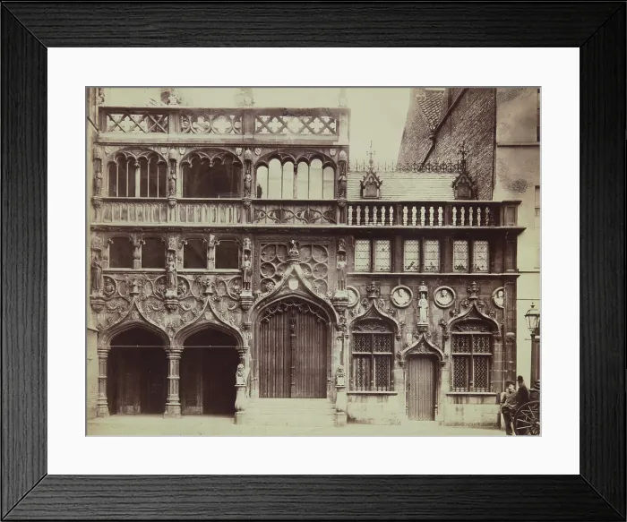 Framed Print : Basilica of the Holy Blood at Burg Square, Bruges, 1880-1890. Creator: Unknown Framed Print : Basilica of the Holy Blood at Burg Square, Bruges, 1880-1890. Creator: Unknown