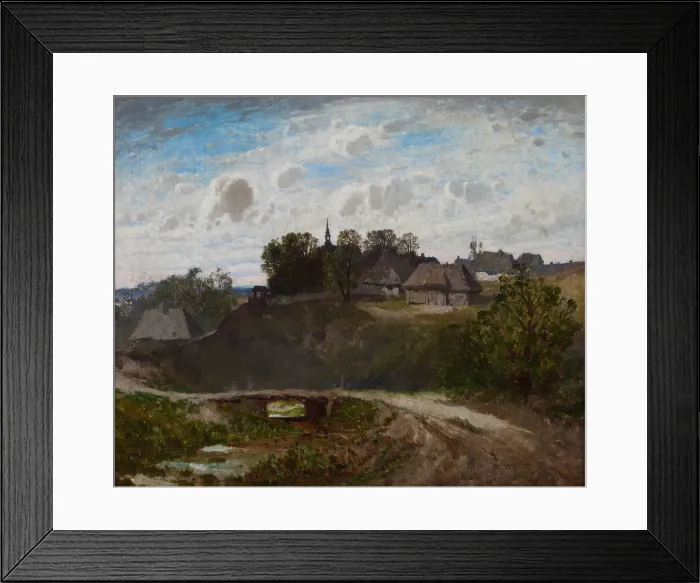 Framed Print : Polish Village, c1868. Creator: Jozef Szermentowski Framed Print : Polish Village, c1868. Creator: Jozef Szermentowski