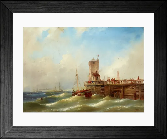 Framed Print : Seascape, 2nd quarter of 19th century. Creator: Eduard Schmidt Framed Print : Seascape, 2nd quarter of 19th century. Creator: Eduard Schmidt